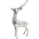 Beeld staand hert aluminium kleur zilver 77 cm hoog