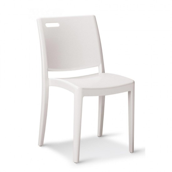Stapelbare stoel zonder armleuningen kleur wit