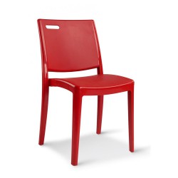 Stapelbare stoel zonder armleuningen kleur rood