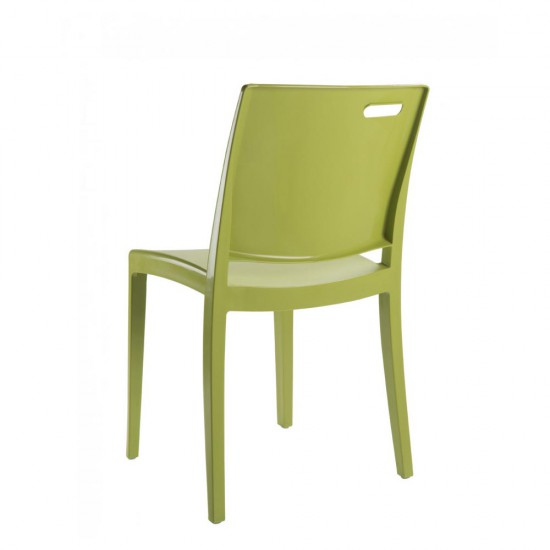 Stapelbare stoel zonder armleuningen kleur cactusgroen