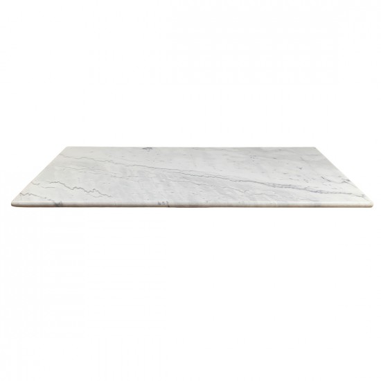 Tafelblad wit marmer rechthoek 100 x 60 cm