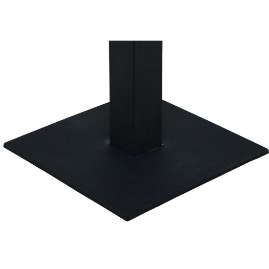 Statafelonderstel metaal met vierkante voet kleur zwart