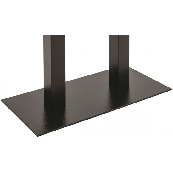 Tafelonderstel metaal met dubbele poot 80 x 40 cm zwart