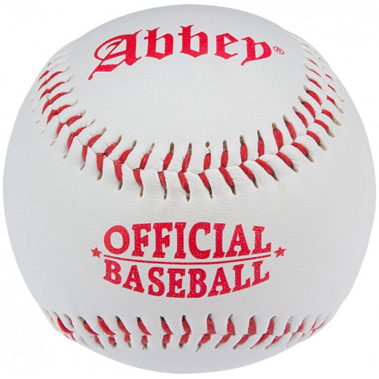 Honkbal Abbey wit/rood (diameter 7 cm)