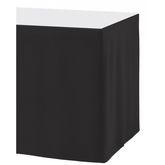 Tafelrok ongeplooid 410 x 73 cm kleur zwart