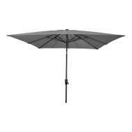 Vierkante parasol met molen 250 x 250 cm kleur grijs