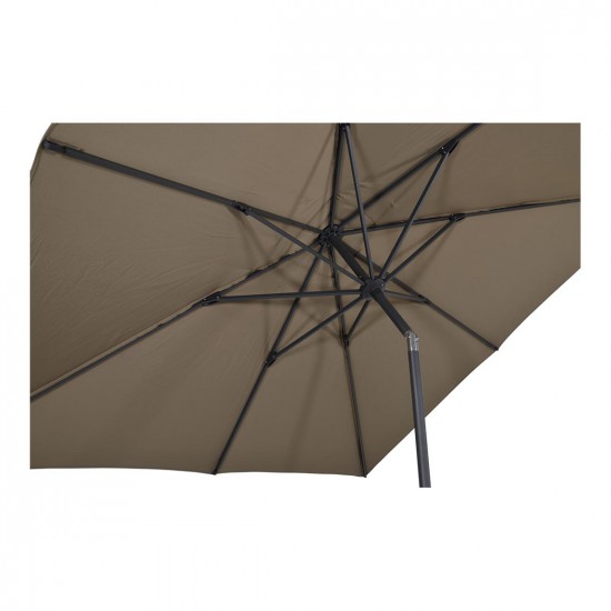 Vierkante parasol met molen 250 x 250 cm kleur taupe